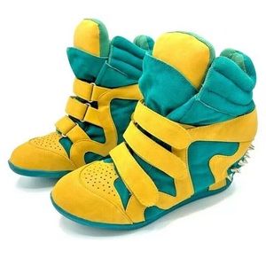 Rare Privileged Women Yellow/Green Spiked Wedge Sneaker